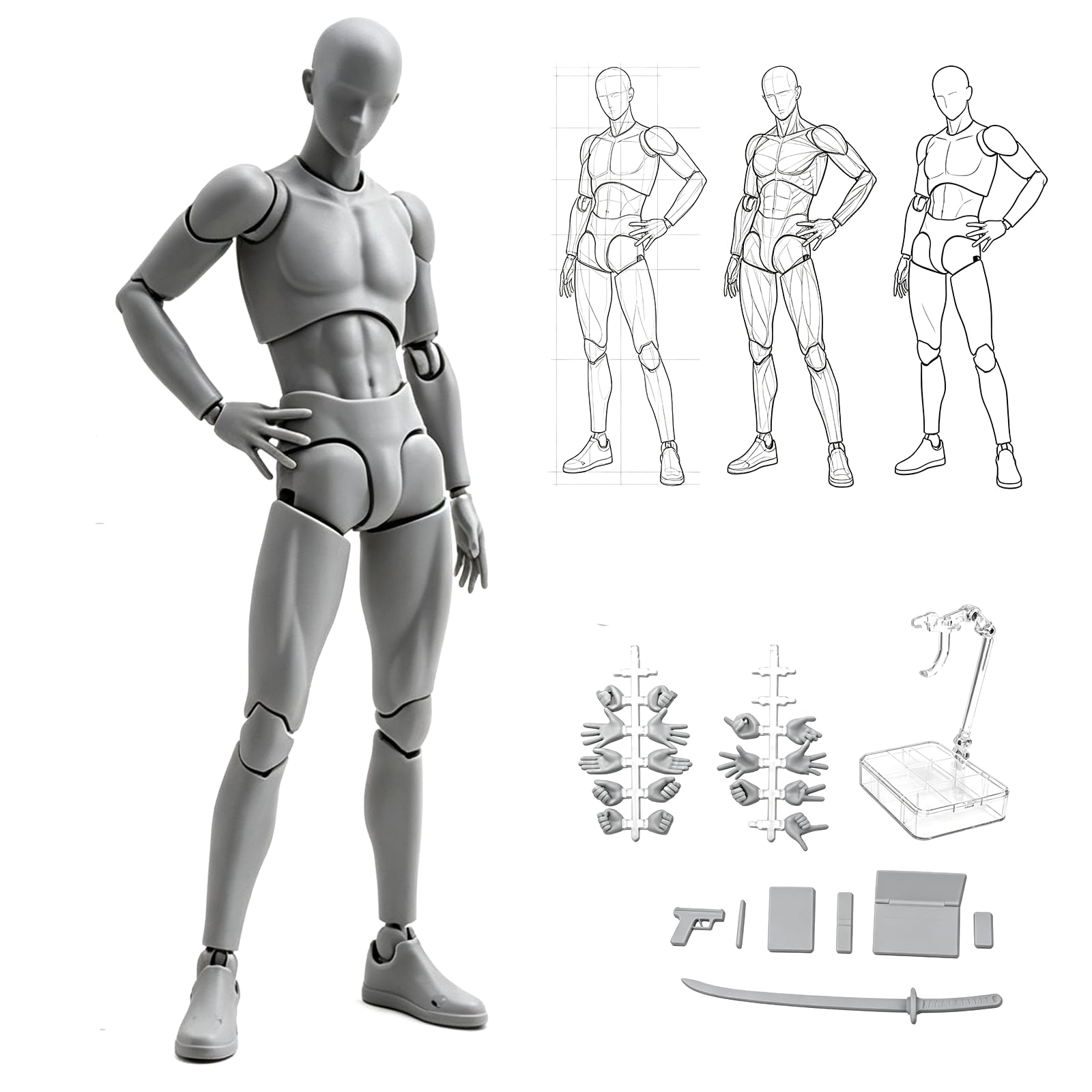 Amazon | Dazzlestar 【30個関節可動】 デッサン人形 可動フィギュア